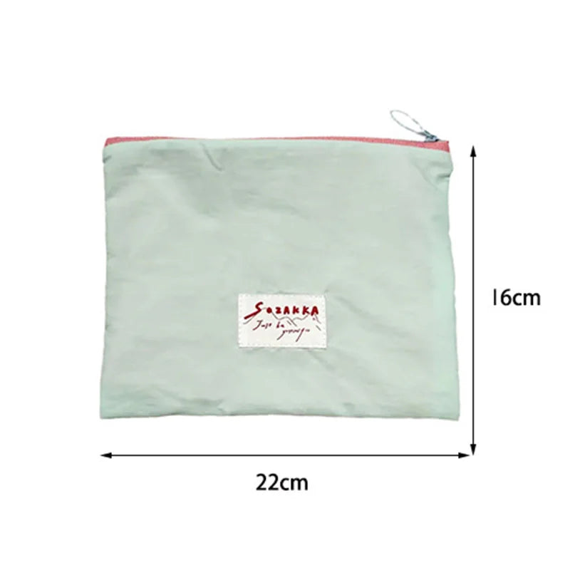 Pochette Cosmétique en Toile – Style Coréen Minimaliste