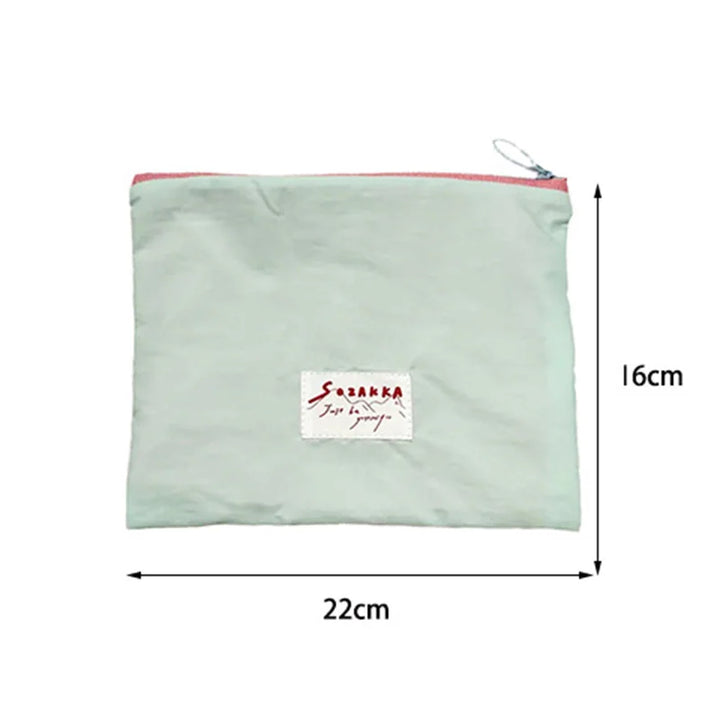 Pochette Cosmétique en Toile – Style Coréen Minimaliste