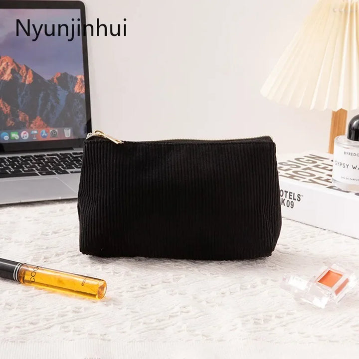New Corduroy Women Cosmetics Storage Bag Convenient Large Capacity Cosmetic Bag Makeup Brush Bag
