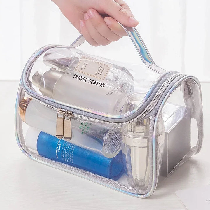 Clear Makeup Cosmetic Bag Portable Travel Toiletry Pouch Transparent Waterproof Pouch Storage Home Travel Wash Kit Case Makeup