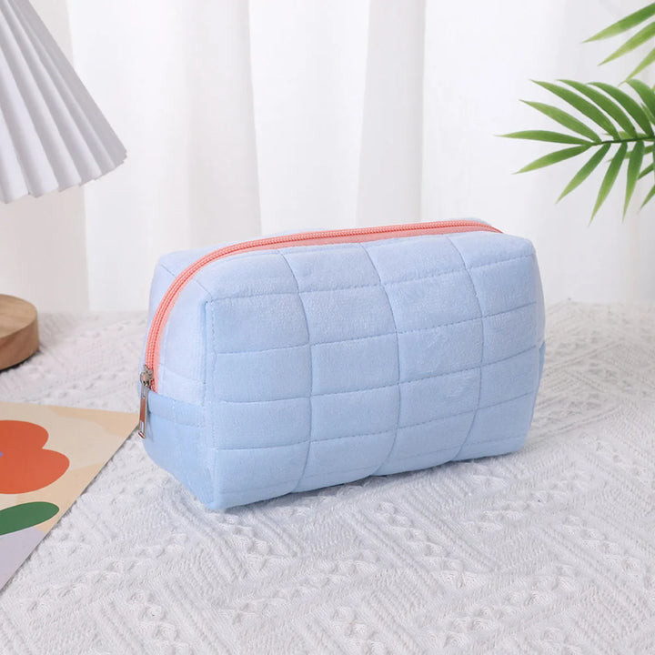 Suede Cosmetic Bag, Large Storage Bag, Travel, Business Trip, Portable High-value  Makeup Pouch Organizer Bag