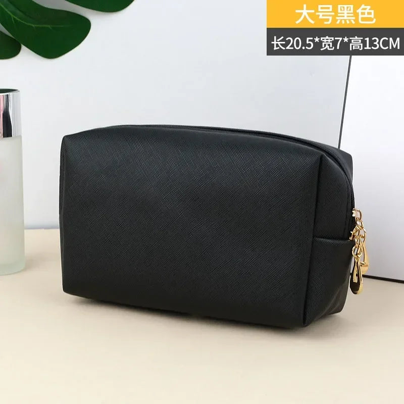PU Leather Travel Cosmetic Bag Makeup BagTravel Wash Toiletry Organizer Purse Storage Handbag for Women Girls Make Up Pouch