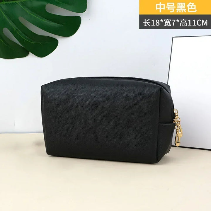 PU Leather Travel Cosmetic Bag Makeup BagTravel Wash Toiletry Organizer Purse Storage Handbag for Women Girls Make Up Pouch