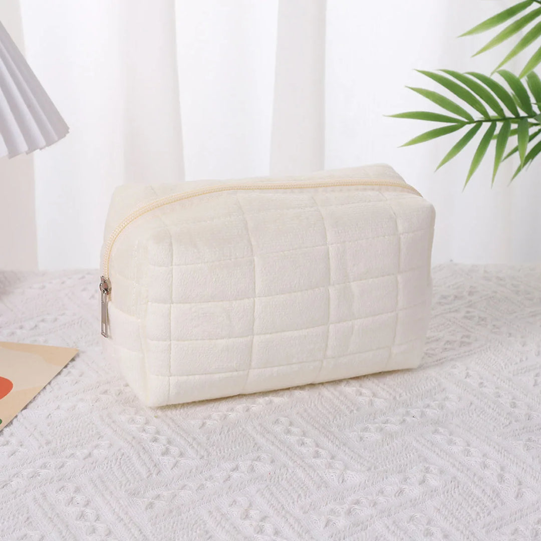 Suede Cosmetic Bag, Large Storage Bag, Travel, Business Trip, Portable High-value  Makeup Pouch Organizer Bag