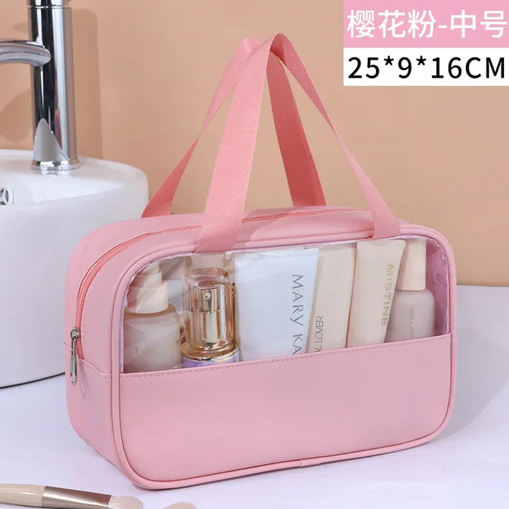 Portable Travel cosmetic bag Women Transparent Makeup Bag Large-Capacity Bath Wash Bags Multifunction Waterproof Storage Case