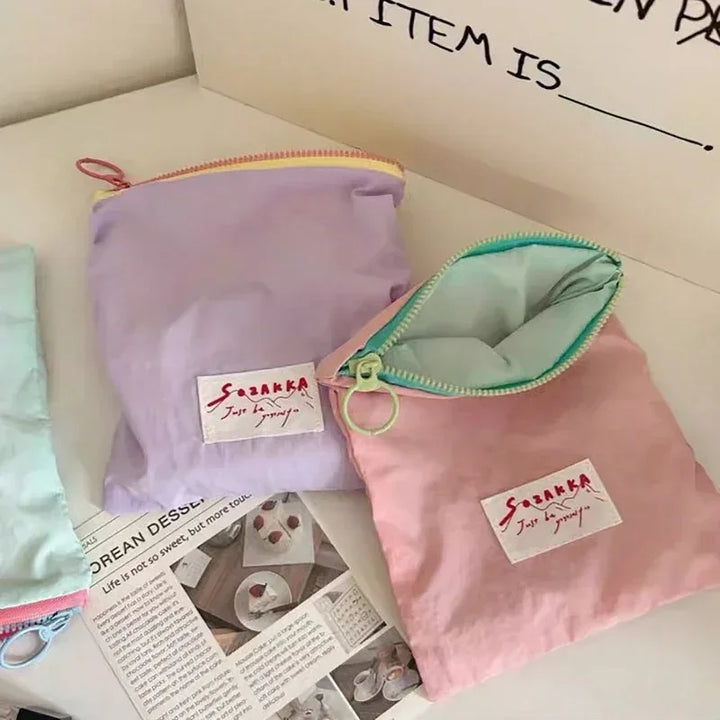 Simple Black Canvas Cosmetic Clutch Bag Large Makeup Organizer Bags Korean Cosmetic Pouch Women Cute Toiletry Beauty Case