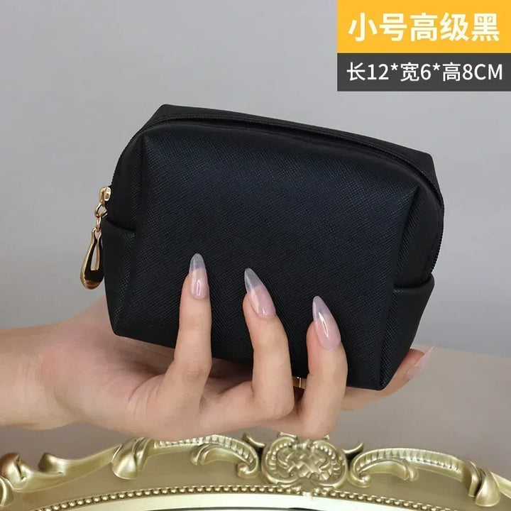 PU Leather Travel Cosmetic Bag Makeup BagTravel Wash Toiletry Organizer Purse Storage Handbag for Women Girls Make Up Pouch