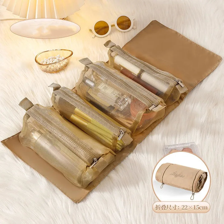 Detachable Cosmetic Bag Portable Large Capacity 4 in 1 Makeup Bags Portable Folding Travel Cosmetics Storage Toiletry Bag