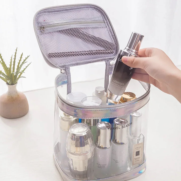 Clear Makeup Cosmetic Bag Portable Travel Toiletry Pouch Transparent Waterproof Pouch Storage Home Travel Wash Kit Case Makeup