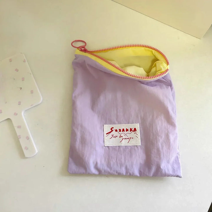 Simple Black Canvas Cosmetic Clutch Bag Large Makeup Organizer Bags Korean Cosmetic Pouch Women Cute Toiletry Beauty Case