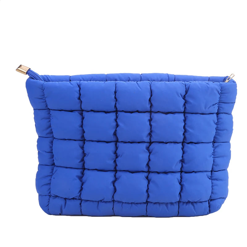 Trousse de Maquillage Matelassée – Grand Format Style Clutch