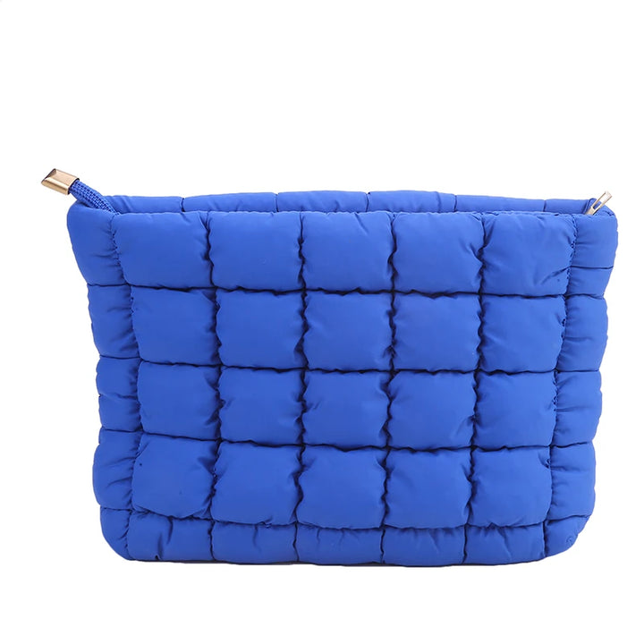 Trousse de Maquillage Matelassée – Grand Format Style Clutch