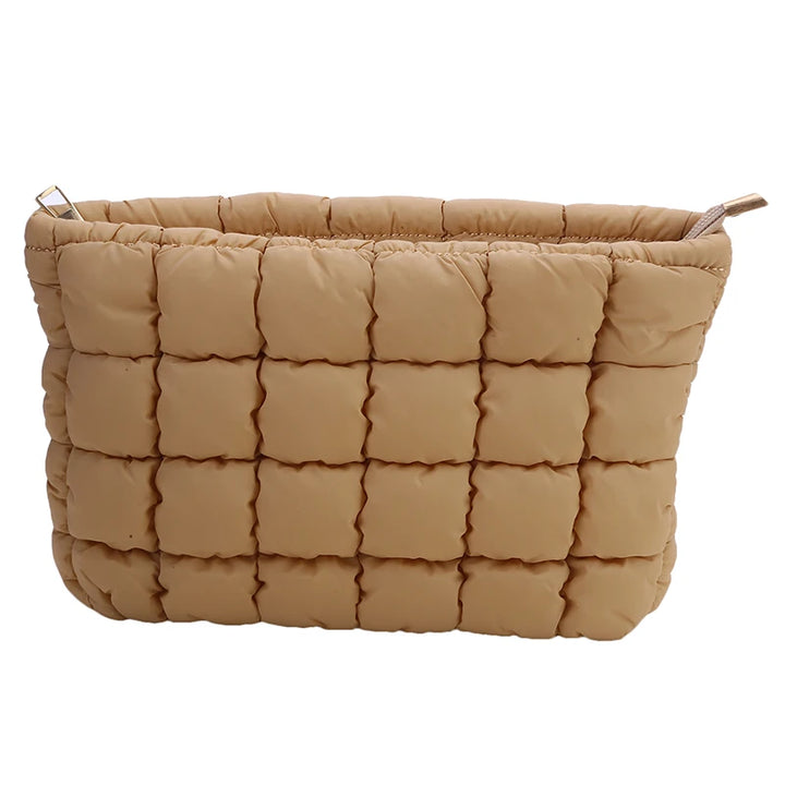 Trousse de Maquillage Matelassée – Grand Format Style Clutch