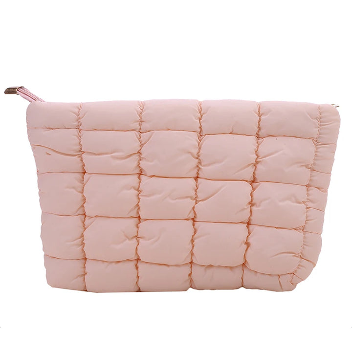 Trousse de Maquillage Matelassée – Grand Format Style Clutch