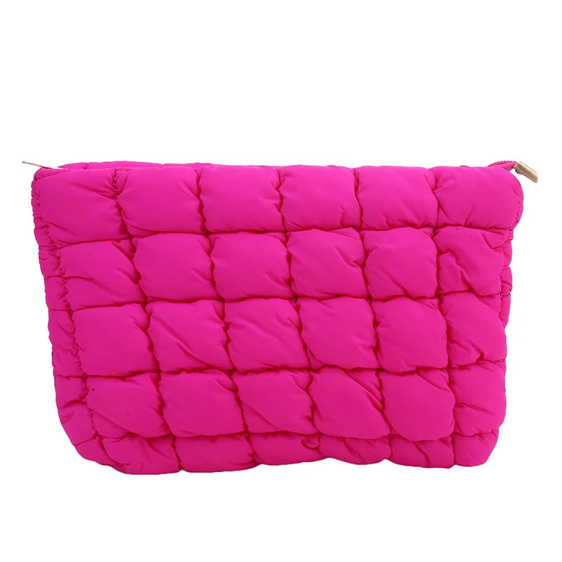 Trousse de Maquillage Matelassée – Grand Format Style Clutch