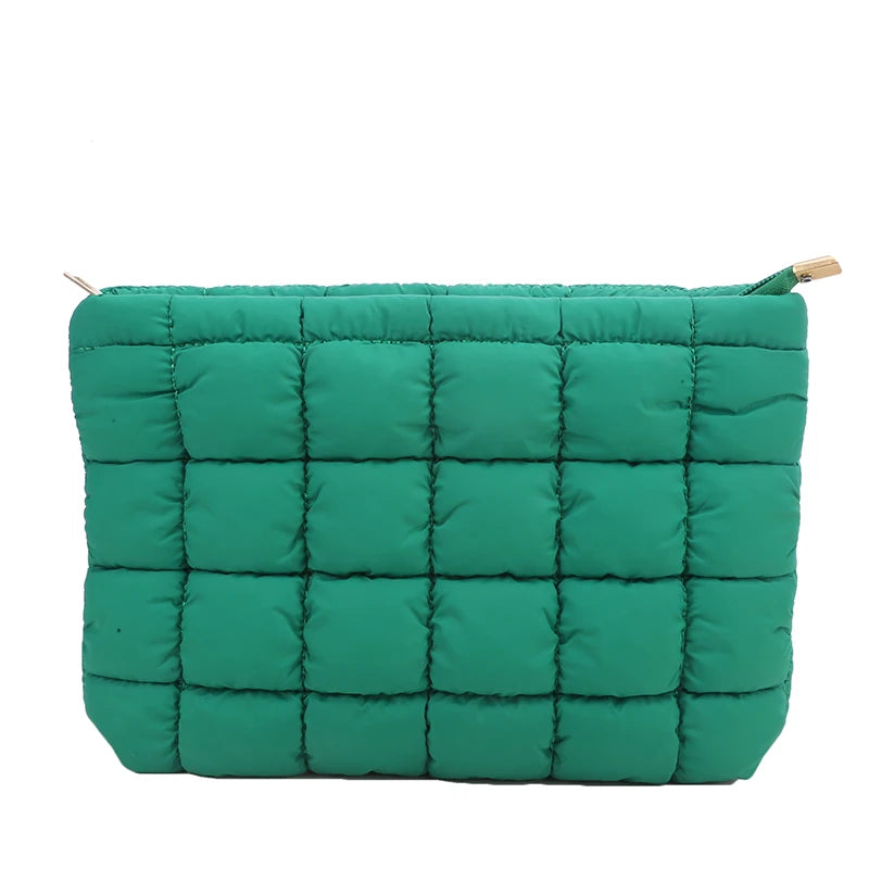 Trousse de Maquillage Matelassée – Grand Format Style Clutch