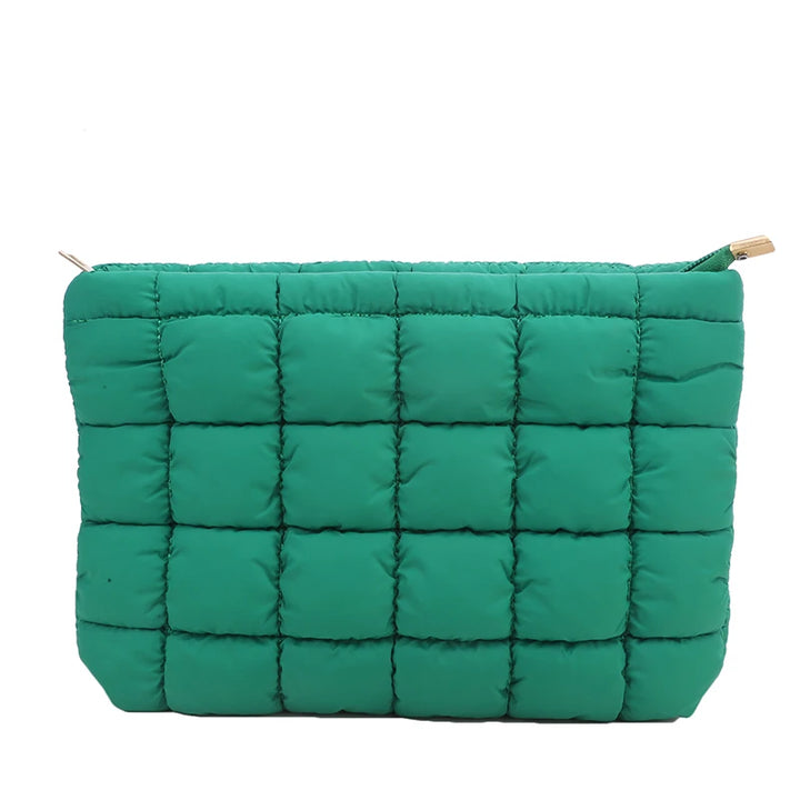 Trousse de Maquillage Matelassée – Grand Format Style Clutch