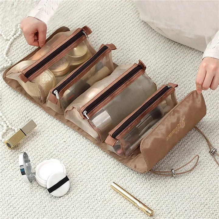 Trousse de Toilette 4-en-1 Détachable – Pochettes Amovibles Grand Format