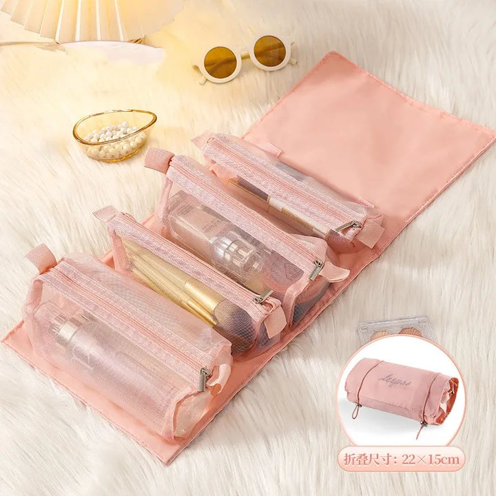 Trousse de Toilette 4-en-1 Détachable – Pochettes Amovibles Grand Format